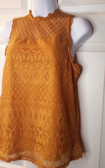 🌶2/$10xhilaration NWOT Sleeveless Crotchet Lined Lace Keyhole Top  X S - Picture 2 of 11